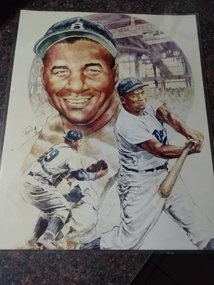 roy campanella autographed signed 20x16 photo dodgers jsa - Imagem 1 de 4