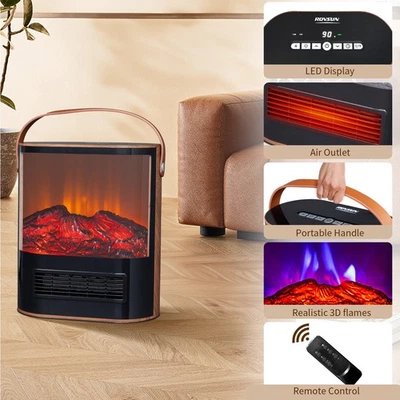 Electric Fireplace Heater for Indoor Use, 1500W Space Heater Fireplace w/ Remote - Image 1 of 4