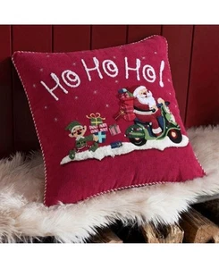 Almohada Decorativa ID Home Fashions Navidad Estampada Bordada Roja 18" x 18" - Imagen 1 de 4
