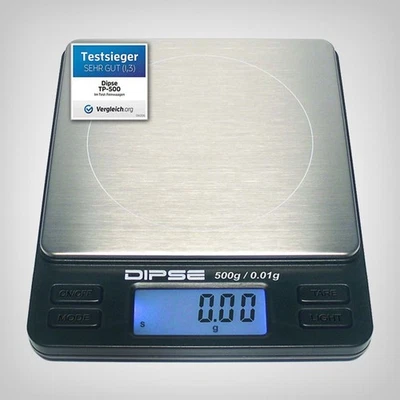 Báscula digital fina DIPSE 500 g/0,01 g serie TP - precisa, acero inoxidable, 2 tapas