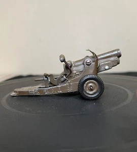 Vintage Cast Metal Howitzer Toy Cannon Non-Firing Japan - 5" - Rubber Wheels - Picture 1 of 11