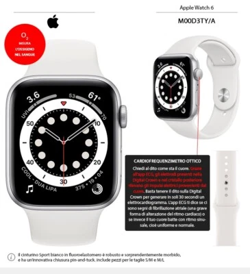 Apple Watch Serie 6 GPS 44mm Cassa in Alluminio Silver Usato pochi giorni - Immagine 1 di 2