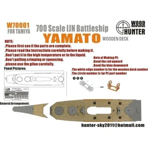 Cubierta de madera Hunter W70001 1/700 acorazado IJN YAMATO PARA TAMIYA 31113 - Imagen 1 de 3