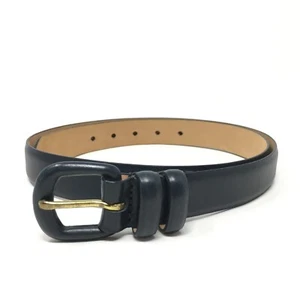 LeJon Belt Womens Size Large L Blue Italian Calfskin Dress Casual Made USA Brass - Picture 1 of 11