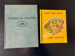 Book About America’s Stamps And Unused Vintage Triumph Stamp Album - Picture 1 of 24