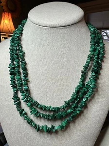 Mine Finds By Jay King Long 60” Malachite Chip Necklace - Picture 1 of 6