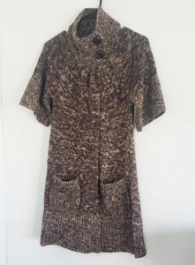 J.J. Always Damen brauner langer Strick Cardigan Pullover Tasche vorne Größe Medium - Bild 1 von 8
