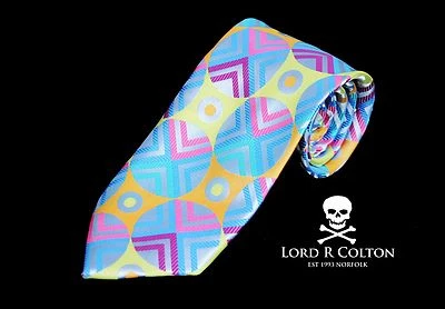 Corbata Lord R Colton Masterworks - Corbata Atrani Plateada Sol Naranja Seda - Nueva Foto 1 de 3