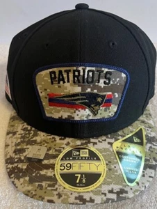 Rare New Era New England Patriots NFL Salute to Service Black 59Fifty Cap 7 1/8 - Bild 1 von 9