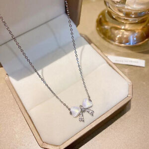 Korean Style Zircon Bowknot Pendant Necklace Light Luxury Sweet Clavicle Chain