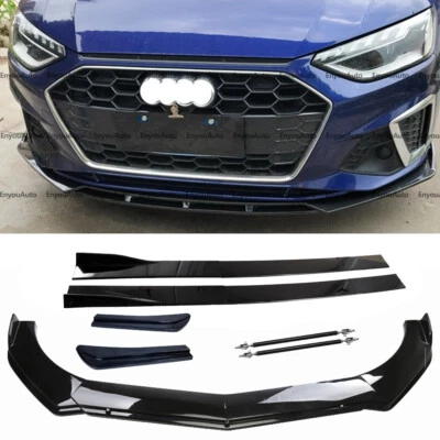 For Audi A3 A4 A5 A6 Front Bumper Lip 86" Side Skirt Rear Bumper Lip Black - Image 1 of 4