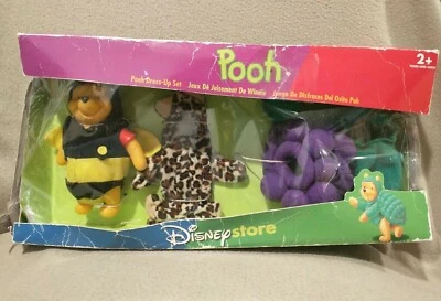 New Disney Store Winnie Pooh Dress Up Set Leopard Turtle Bee Grapes 6” Vinyl Foto 1 de 3