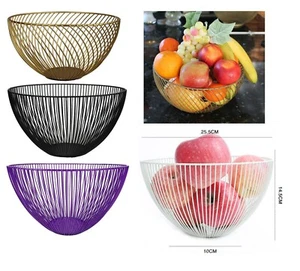 Metall Obstkorb Brotkorb Deko Gitter Korb Brötchen Gemüse Obst Schale Drahtkorb - Picture 1 of 13