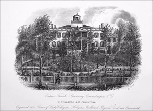 ONTARIO FEMALE SEMINARY CANANDAIGUA in 19th century -Engraving from 19th century - Picture 1 of 2