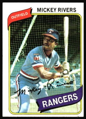 1980 Topps Mickey Rivers #485 Texas Rangers - Image 1 of 2