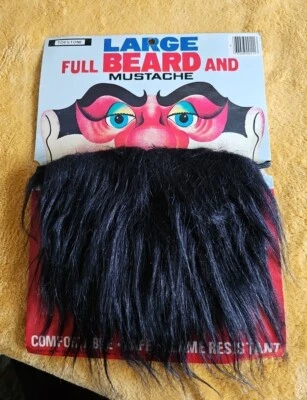 Topstone Black Full Beard and Mustache Costume Accessory Vintage - Image 1 of 4