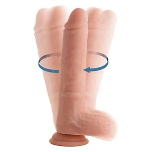 Vibrating And Rotating Remote Control Silicone Dildo With Balls - Picture 1 of 6