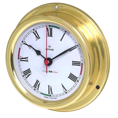 Altitude Ship Clock Roman Brass With Radio 127mm x 40mm 858cfs - Image 1 of 2