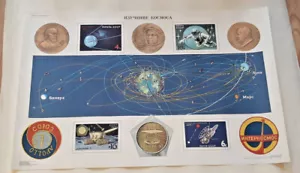 Cartel de exploración espacial SOYUZ - APOLLO.Intercosmos Rusia Soviética Espacio - Imagen 1 de 10
