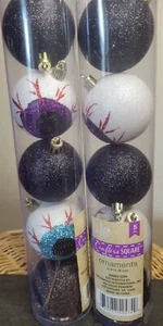 2 Sets (10) Halloween Ornaments 6 Black & 4 Colored Eyeballs 2.4" Crafter Square - Picture 1 of 8