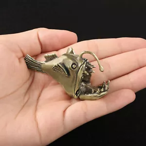 Antique lantern fish brass small ornament handicraft of ocean giant beast - Picture 1 of 12