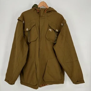 Helly Hansen Jacket Womens 2XL XXL Green Canvas Hooded Winter Lined - Picture 1 of 10