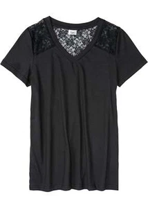 Camiseta de dormir elegante top de dormir encaje talla 44/46 negra camiseta de dormir nueva - Imagen 1 de 1