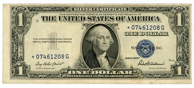 US/Silver Certificate ... P-416D2f (Fr-1615*)  .. 1 Dollars .. 1935 F ... *VF* - Image 1 of 2