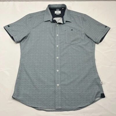 Camisa 7 Diamantes Para Hombre Pequeña Verde Geométrica LIBERTY 4 Vías Elastizada Manga Corta Foto 1 de 4