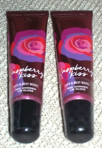 Bath & Body Works~Ltd Edition *RASPBERRY KISS*~Shimmer Lip Glosses X2~NEW/Sealed - Picture 1 of 2