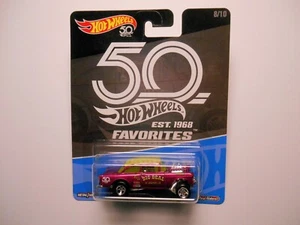 50TH HOT WHEELS BIG DEAL PLUM 1955 CHEVY BEL AIR GASSER DIE-CAST CAR REAL RIDERS - Picture 1 of 3