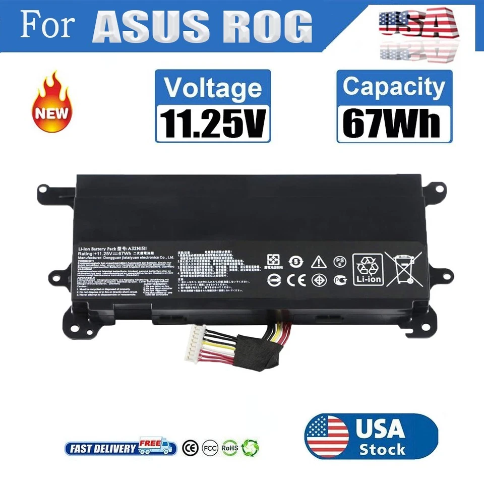 A32N1511 Battery For Asus ROG G752 G752V G752VT G752VY G752VM GFX72 Series 67Wh - Image 1 of 4