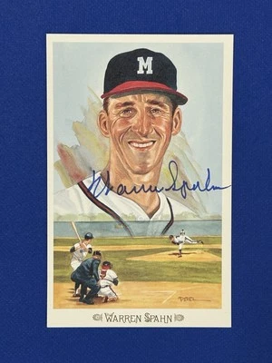 WARREN SPAHN SIGNED POSTCARD PEREZ-STEELE autograph auto 1989 /10k #39 - Image 1 of 2