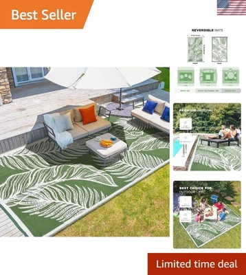 Lightweight 4x6ft Waterproof Outdoor Rug - Stain Resistant for All Weather Use - Image 1 of 4