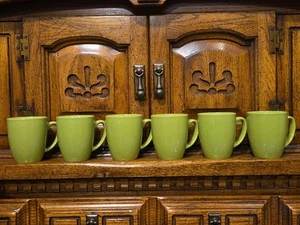 Corelle South Beach Lime Green Coffee Cup Mug 12 oz Stoneware Set Of 6 - Picture 1 of 6