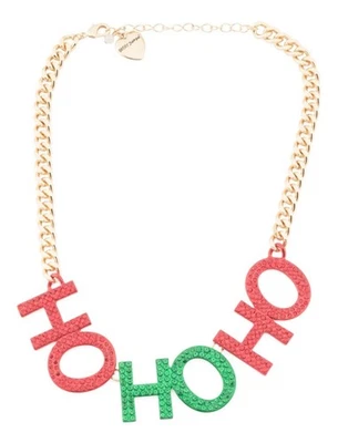 Betsey Johnson Ho Ho Ho золотистый красный зеленый праздник кристалл воротник ожерелье новый - Изображение 1 из 2