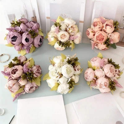 Brautstrauß künstliche Pfingstrose Rosenkugel Kunstblumen für Zuhause und fü - Bild 1 von 4