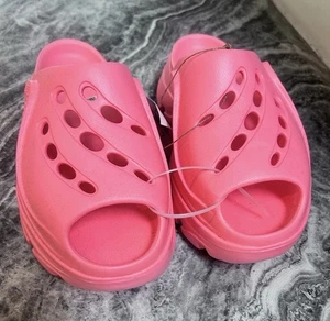 NWT ADIDAS x STELLA McCARTNEY aSMC Mule Clogs Neon Coral Pink US Women's Size 7 - Picture 1 of 12