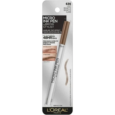 L'Oreal Paris Brow Stylist Up to 48HR Wear Micro Ink Pen - 636 Light Brunette - Image 1 of 4