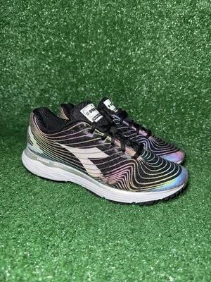 Diadora Mythos Blushield Womens Size 7 Black White 3M Running Shoes Gym Sneakers - Image 1 of 4