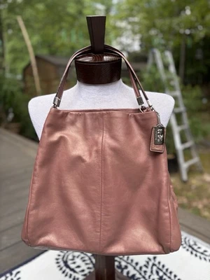 Coach Pink Gold Mauve Leather Madison Phoebe Shoulder Bag Purse - Image 1 of 4