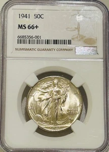 1941 P Walking Liberty Silver Half Dollar NGC MS66+ Premium Quality Walker - Picture 1 of 8