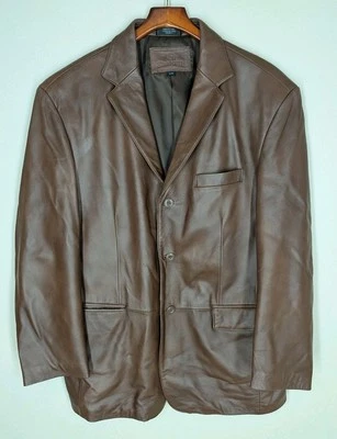Chaqueta de Cuero Stafford Adulto GRANDE Marrón Forrado Abrigo Deportivo Blazer Ejecutivo Foto 1 de 4
