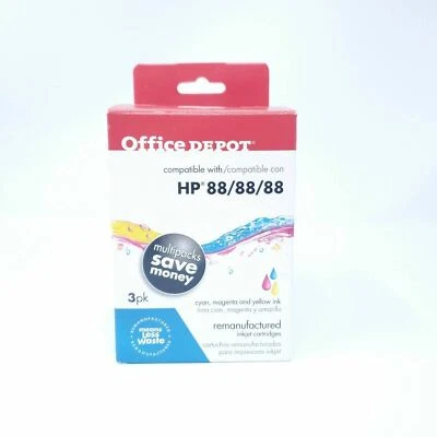 Paquete de 3 cartuchos de tinta compatibles con HP 88 C/M/Y Office Depot envío gratuito Foto 1 de 4