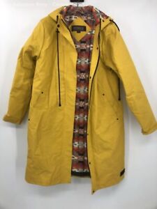 Pendleton Womens Yellow Long Sleeve Hooded Outdoor Rain Coat Size Medium