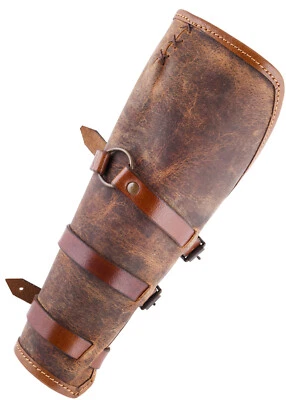 Battle-Merchant Armschützer Sindri aus Fettleder, braun, Paar - Bild 1 von 4