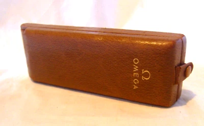 Omega Wrist Watch Box 1940s Gents Brown Pigskin Display Presentation Coffin Box - Image 1 of 4