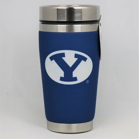 Brigham Young Mugzie NCAA Stainless Steel 16oz Travel Tumbler Coffee Mug Cup Cover