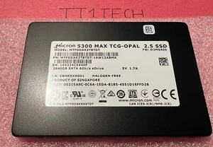3.840GB Micron 5300 MAX TCG-E 6Gb/s 2.5" SATA SSD Model MTFDDAK3T8TDT HDD - Picture 1 of 2
