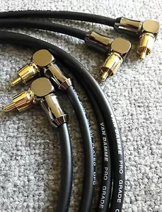 Van Damme - Right angle Silver Plated OFC RCA Phono Ultra Cable 1m - Picture 1 of 5
